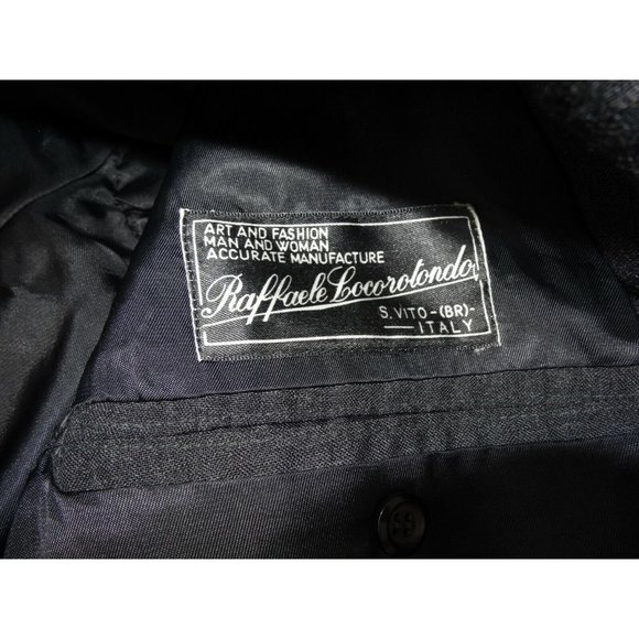 Raffaele Locorotondo mens Suit Jacket  Italian 3 Button Charcoal Dark Gray Sz 46 - Picture 9 of 12